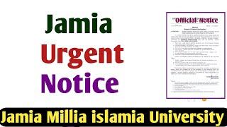 Jamia Urgent Notice For Students 2024 Jamia Millia Islamia admission 2024 JMI University Jamia Form