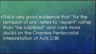 Does Acts 2:38 prove the Oneness baptism for salvation?