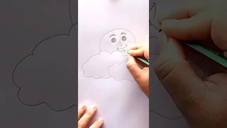 Cute Sun with face and Cloud ️ drawing#drawing #art #cute #shorts #sun #clouds