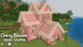 Minecraft Cherry Blossom house tutorial (easy!)