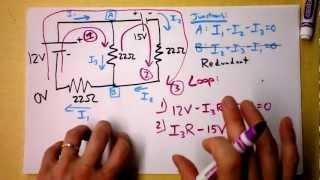 Kirchhoff's Rules (Laws) Worked Example | Doc Physics