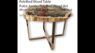 Petrified Wood Table - Petrified Wood Furniture - Putra Jambu Petrified Wood Art