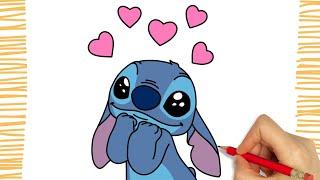 How to Draw Valentines STITCH I Easy