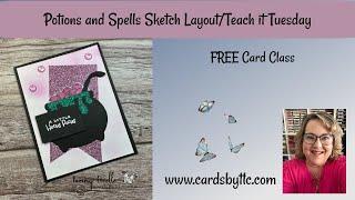 Spells and Potions Sketch Layout Card from Stampin' Up