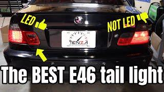 CarID LED e46 smoked tail light install and review - BMW m3 updated OEM light style - anzo LCI