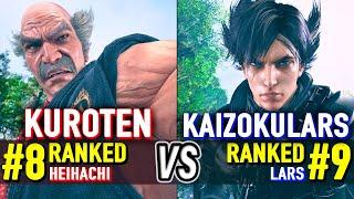 T8  KUROTEN (#8 Ranked Heihachi) vs KAIZOKULARS (#9 Ranked Lars)  Tekken 8 High Level Gameplay