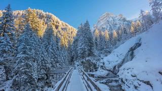 Winter in Switzerland - Magical winter scenes at Simmenfälle Lenk