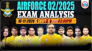 Airforce 2/2025 Exam Analysis | 16 Nov 2024 Shift 2nd | Airforce Paper Solution & Answer Key By RWA