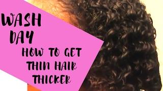 Wash Day Routine FINE/THIN LOW DENSITY Natural Hair: How I Got My Hair THICKER/FULLER