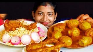 Huge Chicken  Biryani, Spicy  Chicken  Leg piece Curry, Spicy  Egg Curry Eating Show