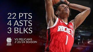 Amen Thompson 22 pts 4 asts 3 blks vs Pelicans 23/24 season