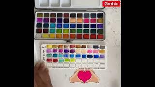 Grabie 50 colors watercolor swatches