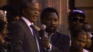 Mandela speaks after gaining freedom