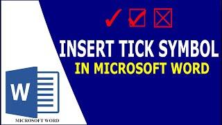 How to bring the Tick Symbol or Check Mark in MS Word  | Insert the Tick Symbol in Microsoft Word