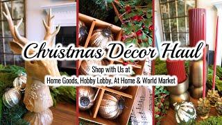 CHRISTMAS Décor Shopping and Haul 2024 || Home Goods, Hobby Lobby, At Home, and World Market