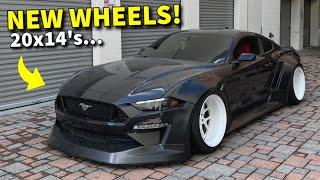 Fitting 20" Wheels on the WIDEST Mustang GT you'll ever see...