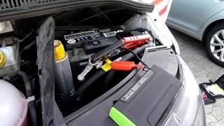 Startversuch mit MSB = Mini Start Booster mit VW Transporter 2,5L Diesel