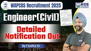 WAPCOS Recruitment 2025 Notification Out | WAPCOS Civil Engineer Vacancy 2025 | Civil Engineer Jobs