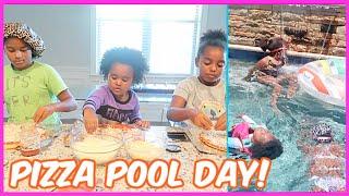 BABYSITTING MY BABY COUSIN + POOL AND HOMEMADE PIZZA DAY | YOSHIDOLL