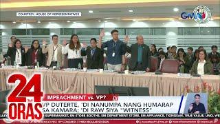 VP sa House hearing - paghahanda sa impeachment ang ginagawang imbestigasyon; iginiit... | 24 Oras