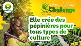 Elle crée des pépinières pour tous types de plantes. Côte d'ivoire