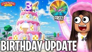 *NEW* ANNIVERSARY UPDATE (FREE REWARDS) LIVETOPIA (ROBLOX) Update 156