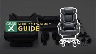 COLAMY PU Leather Reclining Office Chair with Footrest 300lbs Assembly Guide 2023