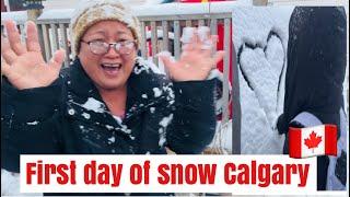 My friend first time to see snow in Canada winter in Calgary |november 18,2024 |sarah buyucan