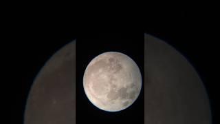 Beauty of moon through telescope.#telescope #luna #planet #moon.