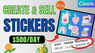 How To Create Digital Stickers To Sell On Etsy | Canva Tutorial