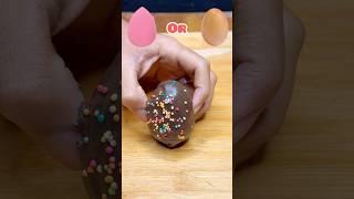 Beauty Blender or Chocolate Egg?  #illusionchallenge #surprise #chocolate late #shorts