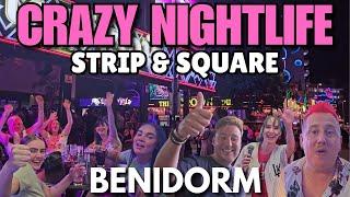 CRAZY Nightlife on Benidorm's STRIP!  Bars PACKED, Streets OVERFLOWING!