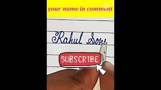 Rahul soni name writing and left handwriting practice #youtubeshorts #shorts