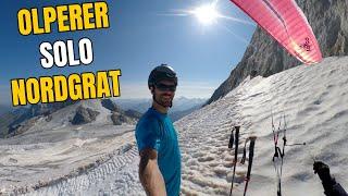 Free Solo Olperer Überschreitung mit Gleitschirm (3476 m) / Hike and Fly via Nordgrat