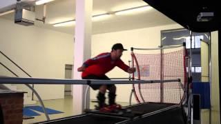 Team USA skier Travis Ganong Training on Ski Simulator Before Sochi 2014 Olympic Games