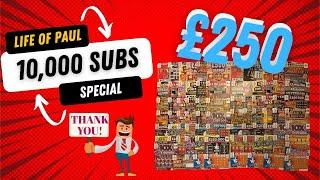 10,000 Subscriber Special, £250 of scratch cards!