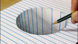 60 Seconds Drawing - 3D Trick Art Round Hole - Time Lapse by Vamos