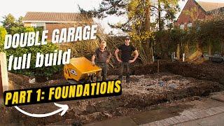 Double garage full build:  The  Foundations. part 1