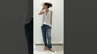하체 커버 완벽! 여름 와이드팬츠 스타일링 꿀팁  #데님 #청바지룩