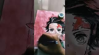 Tanjoro drawing##youtubeshorts ##art##pencilcolours #ankesh kalakar