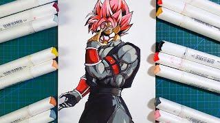 How to Draw Goku black crimson masked Saiyan  | Step by step drawing tutorial [Dragonball]