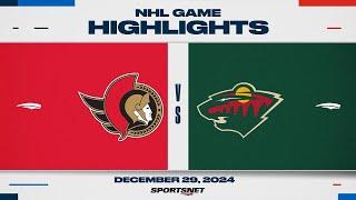 NHL Highlights | Senators vs. Wild - December 29, 2024