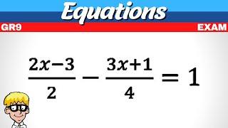 Exam Equations Grade 9