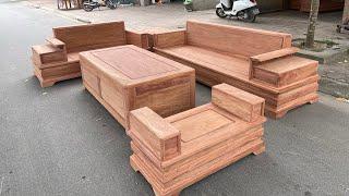 Bộ bàn ghế Sofa zito chân pháo tay cánh gà gỗ hương đá