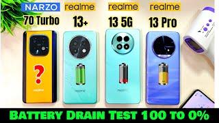 NARZO 70 Turbo Vs realme 13+ Vs realme 13 5G Vs realme 13 Pro Battery Draining Test  Atul Tech