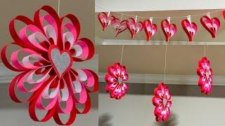 DIY Valentine’s Day Decorations | DIY Heart hangings | Paper decoration ideas for Valentines Day