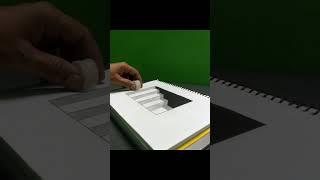 Optical illusion | Stairs Hole in Paper  - Anamorphic illusion