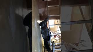 Look how this man a move like a crab #shorts #shortypeng #crab #stairs #plastering #decorating