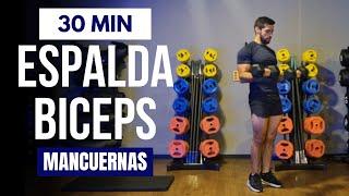 rutina espalda y biceps con mancuernas en casa  rutina PULL 30 minutos