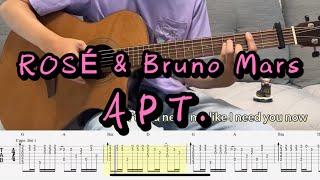 (TAB) ROSÉ & Bruno Mars - APT. | Fingerstyle | Guitar TAB | Guitar cover | Cover | 指彈吉他譜 |